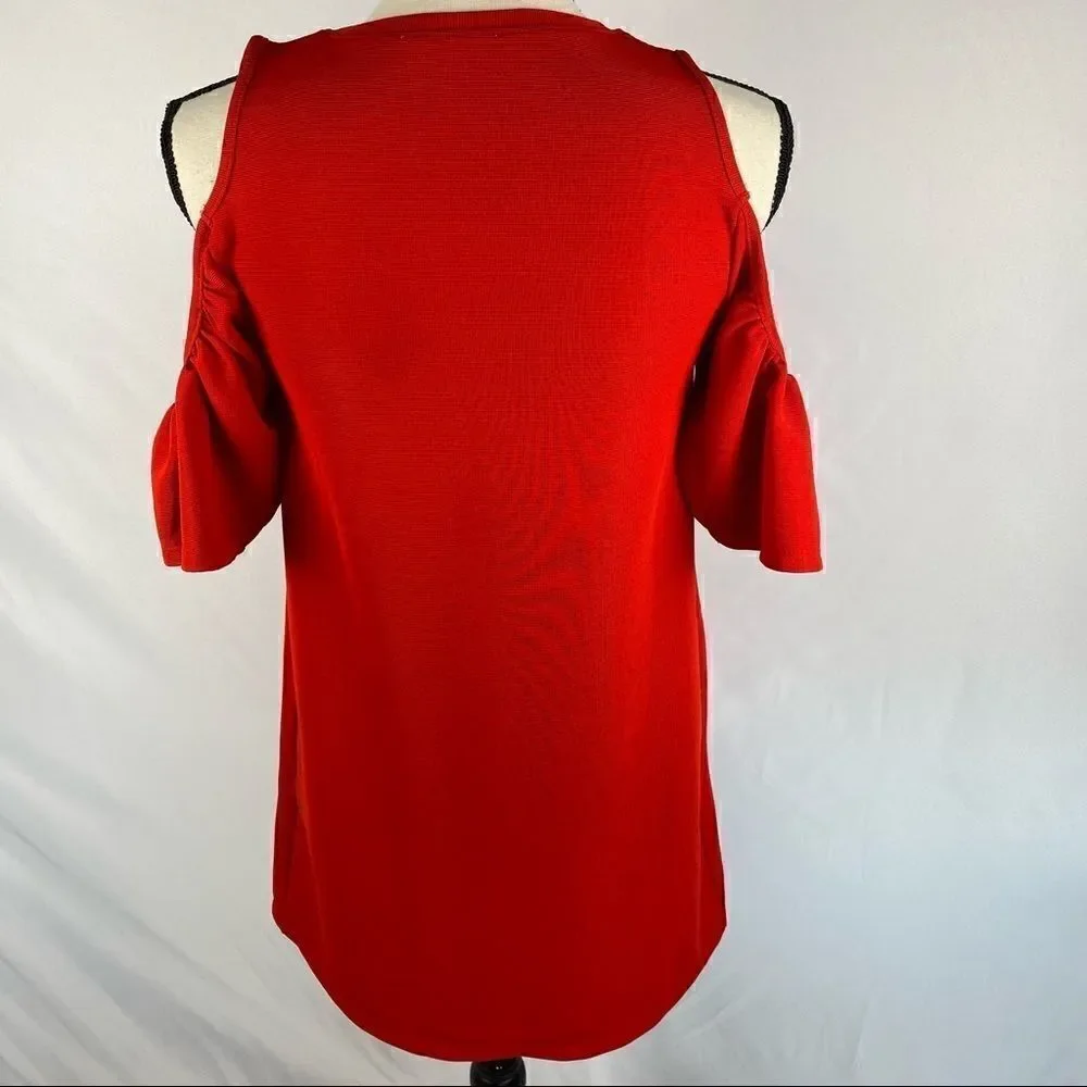 Zara Red Open Shoulder Dress - Picture 4 of 4